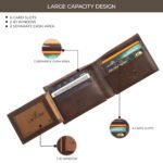 Larkville Heritage Series | RFID Protected Leather Bifold Wallet for Men -Nut Brown - Image 4