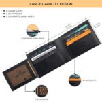 Larkville Heritage Series | RFID Protected Leather Bifold Wallet for Men -Black - Image 4