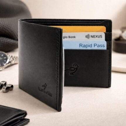 Larkville Heritage Series | RFID Protected Leather Bifold Wallet for Men -Black