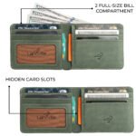 Larkville Orion Series | RFID Protected Leather Bifold Wallet for Men -Olive - Image 3