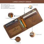 Larkville Orion Series | RFID Protected Leather Bifold Wallet for Men -Crazy Brown - Image 4