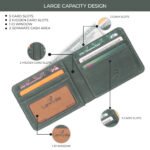 Larkville Orion Series | RFID Protected Leather Bifold Wallet for Men -Dark Olive - Image 4